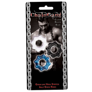 Chain Gang Cockrings 3pk (Clr,Blue,Blk)