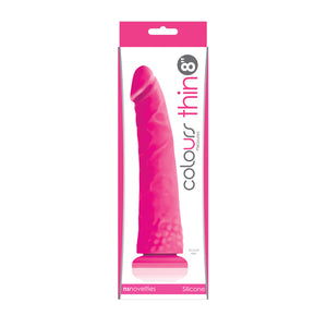 Colours Pleasures Thin 8 in. Dildo Pink