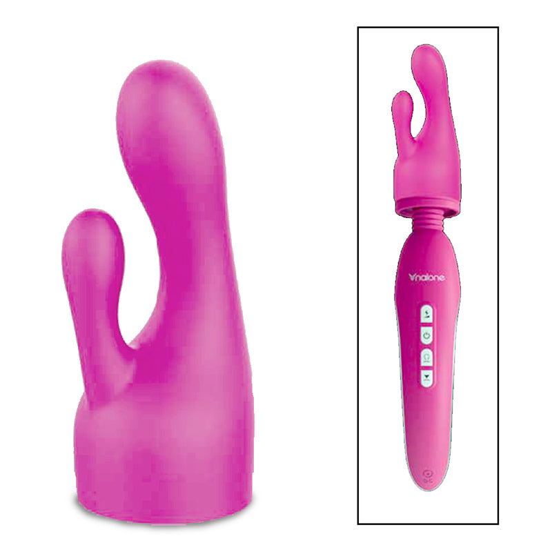 Nalone Pebble Silicone Dual Stimulation Attachment for Electro & Rock Wand Vibrators Pink