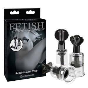 Pipedream Fetish Fantasy Series Limited Edition Super Suckers Trio Clear/Black