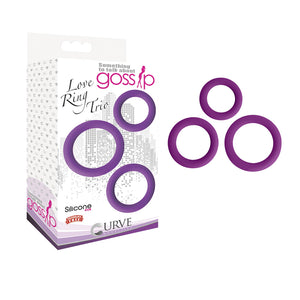 Curve Toys Gossip Love Ring Trio Silicone Cockring 3-Pack Violet