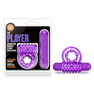 Blush Play with Me The Player Vibrating Double Strap Cockring Purple