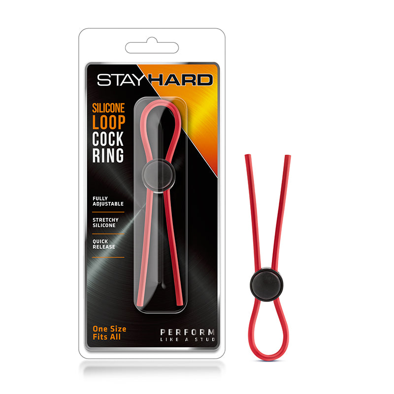 Stay Hard - Silicone Loop Cock Ring - Red