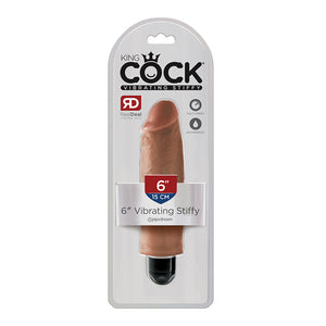 Pipedream King Cock 6 in. Vibrating Stiffy Realistic Dildo Tan