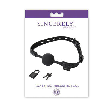 Sincerely, SS Locking Lace Silicone Ball Gag