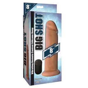 Curve Toys Big Shot 8 in. Vibrating Silicone Dildo with Suction Cup Light