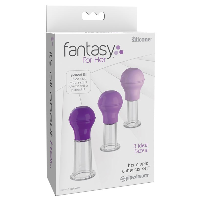 Pipedream Fantasy For Her 3-Piece Her Nipple Enhancer Set Purple