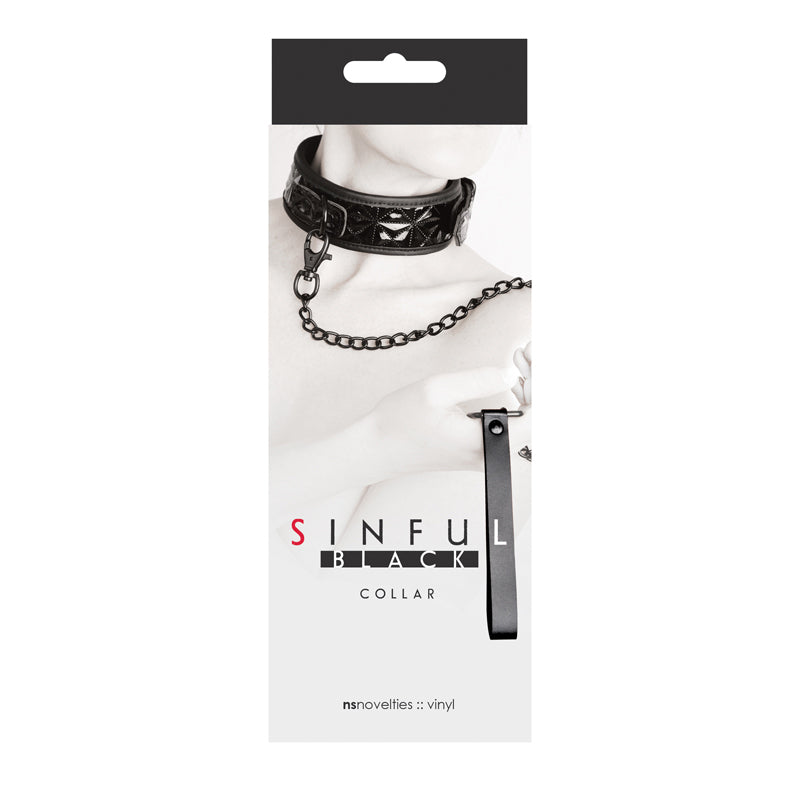 Sinful Vinyl Collar Black