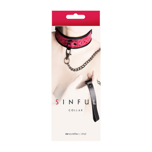 Sinful Vinyl Collar Pink