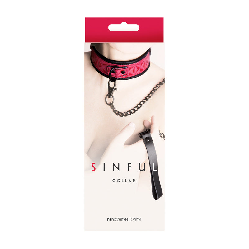 Sinful Vinyl Collar Pink