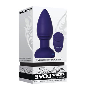 Evolved Smooshy Tooshy Rechargeable Remote-Controlled Vibrating Silicone Anal Plug Purple