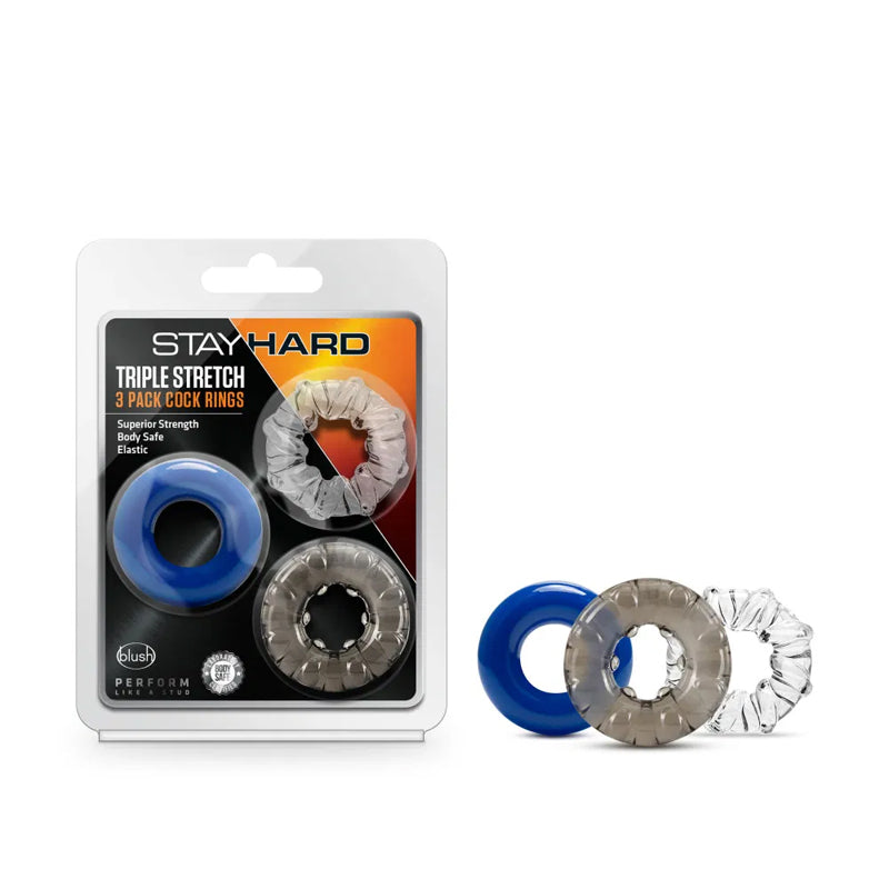 Stay Hard Triple Stretch 3pk Cock Rings