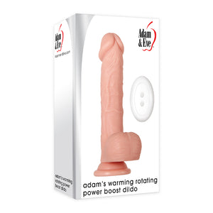 Adam & Eve Adam's Warming Rotating Power Boost Vibrating 7.5 in. Dildo With Balls Beige