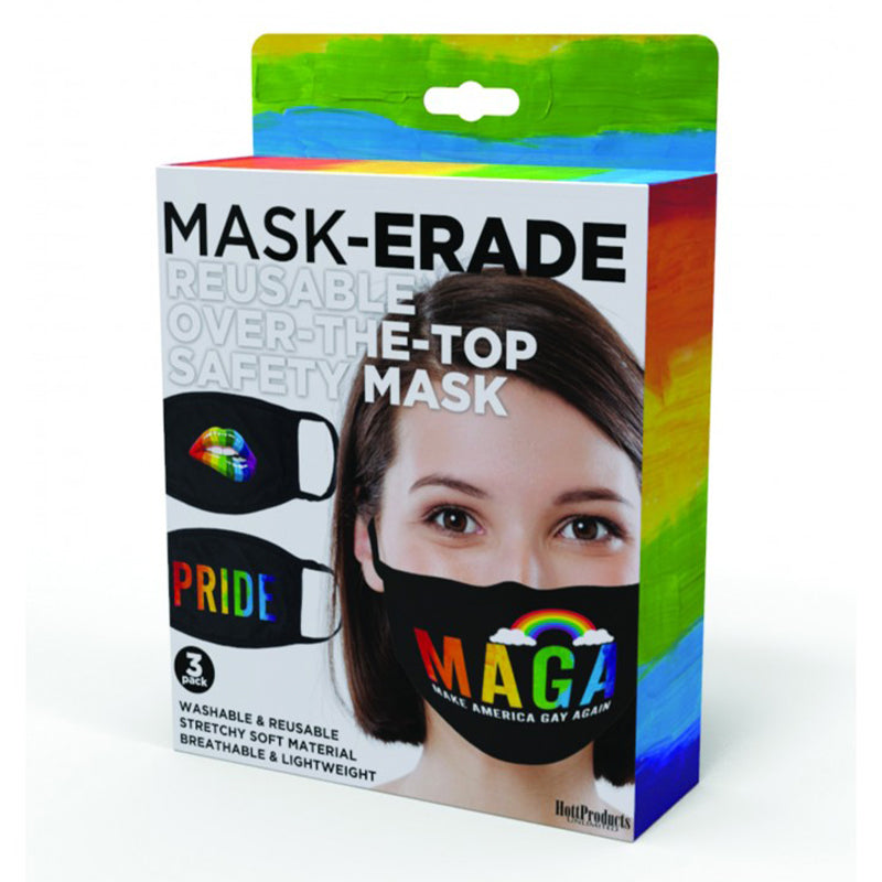 Maskerade Masks - Pride/Gay Again/Rainbow Kiss - 3-Pack