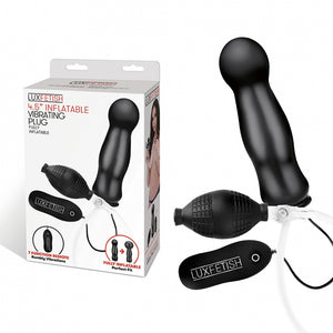 Lux Fetish 4.5 in. Inflatable Vibrating Plug Remote-Controlled