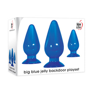 Adam & Eve 3-Piece Big Blue Jelly Anal Plug Set