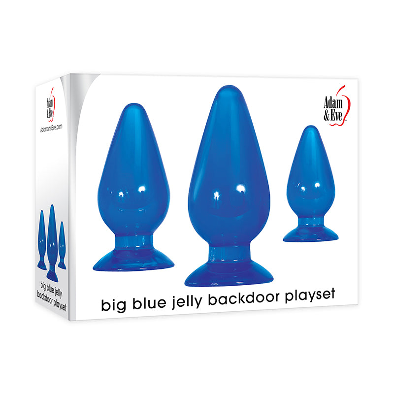 Adam & Eve 3-Piece Big Blue Jelly Anal Plug Set