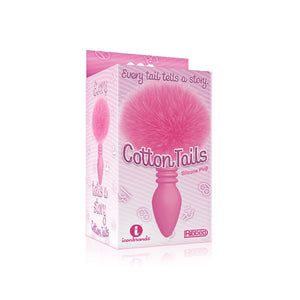 The 9's Cottontails Silicone Bunny Tail Butt Plug Ribbed Pink