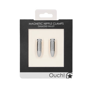 Ouch! Diamond Bullet Magnetic Nipple Clamps Silver