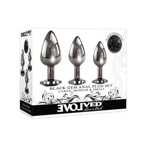 Evolved Black Gem Anal Plug 3-Piece Set