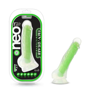 Blush Neo Elite Glow in the Dark Viper 7 in. Dual-Density Dildo Neon Green