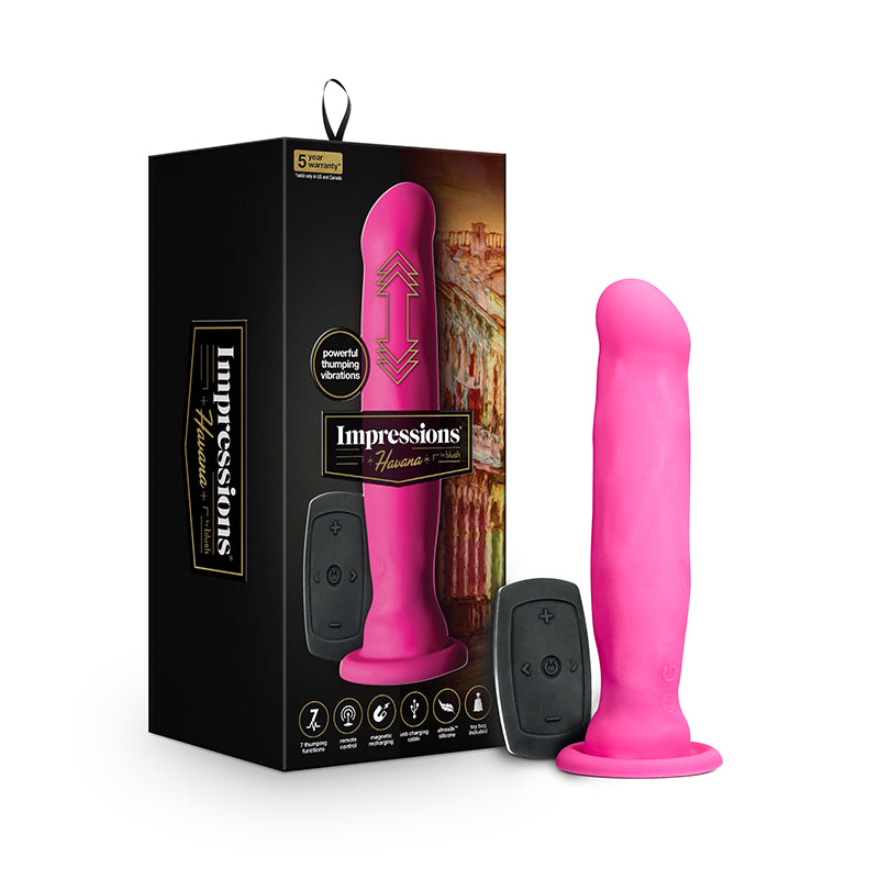 Blush Impressions Havana Remote-Controlled 8 in. Thumping Dildo Pink