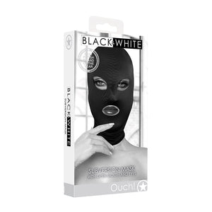 Ouch! Black & White Subversion Mask With Open Mouth And Eye Black