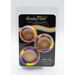 Gender Fluid Grip Me! Tension Ring Set of 3 Tie-Dye
