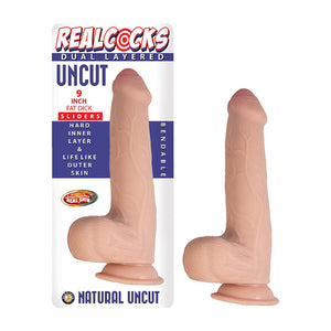 Realcocks Dual Layered Uncut Slider Fat Dick 9 in. Light