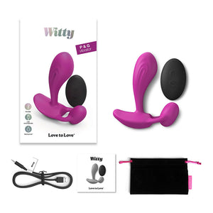 Love to Love Witty Rechargeable Remote-Controlled Silicone P & G Vibrator Sweet Orchid