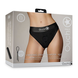 Shots Ouch! Vibrating Strap-on Hipster Black XS/S