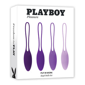 Playboy Put In Work 4-Piece Silicone Kegel Balls Set Acai Ombre