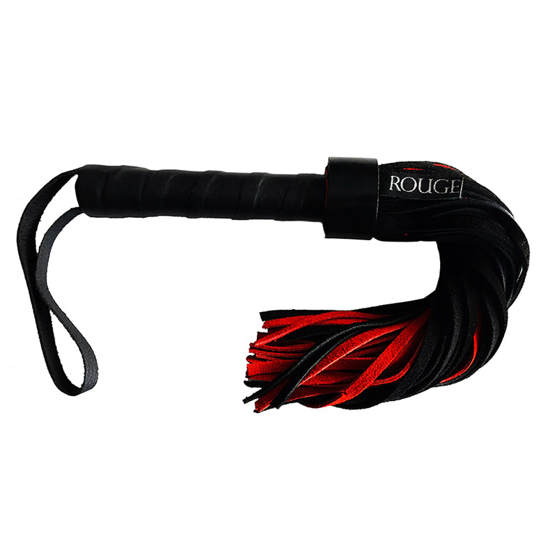 Rouge Short Suede Flogger Leather Handle Black/Red