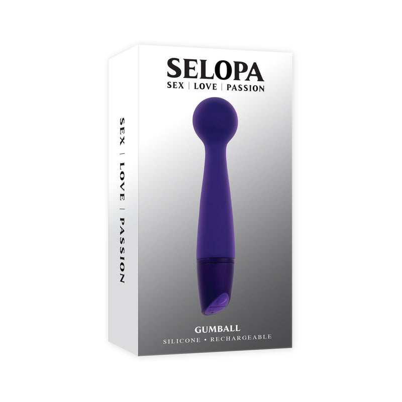 Selopa Gumball Rechargeable Slim Wand Silicone Purple