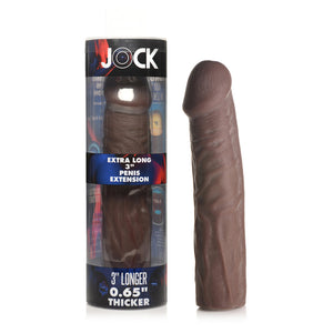 Jock Extra Long Penis Extension Sleeve 3 in. Medium Brown