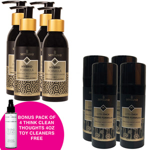 Sensuva Pack of 4 Hybrid Bundle with BONUS Think Clean Thoughts 4-Pack